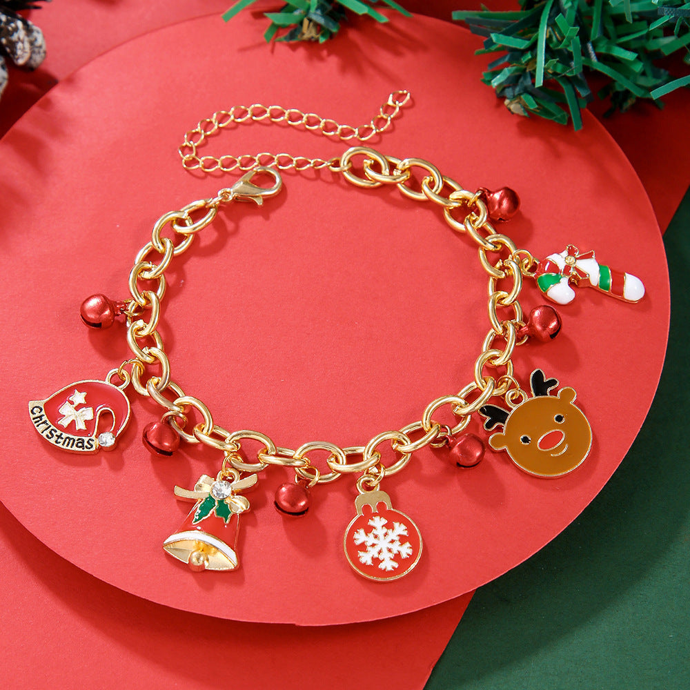 Creative Christmas Metal Chain Bracelet For Women Men Santa Claus Christmas Tree Snowflake Snowman Pearl Bangles New Year Gifts Creative Christmas Metal Chain Bracelet For Women Men Santa Claus Christmas Tree Snowflake Snowman Pearl Bangles New Year Gifts